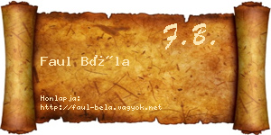 Faul Béla névjegykártya