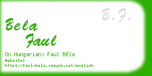 bela faul business card