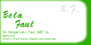 bela faul business card